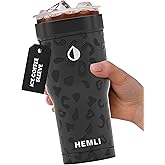 HEMLI Universal Ice Coffee Sleeve Insulator - Insulated Iced Coffee Holder To Go, Insulated Cup Holder for Starbucks Dunkin Donuts McDonalds, Reusable Coffee Sleeve