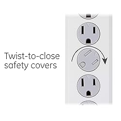 GE 6-Outlet Surge Protector, 2 Pack, 4 Ft Extension