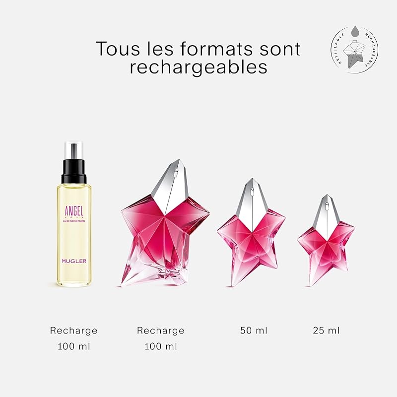 Angel Nova Eau de Parfum Femme Fruitée Florale Boisée Rechargeable