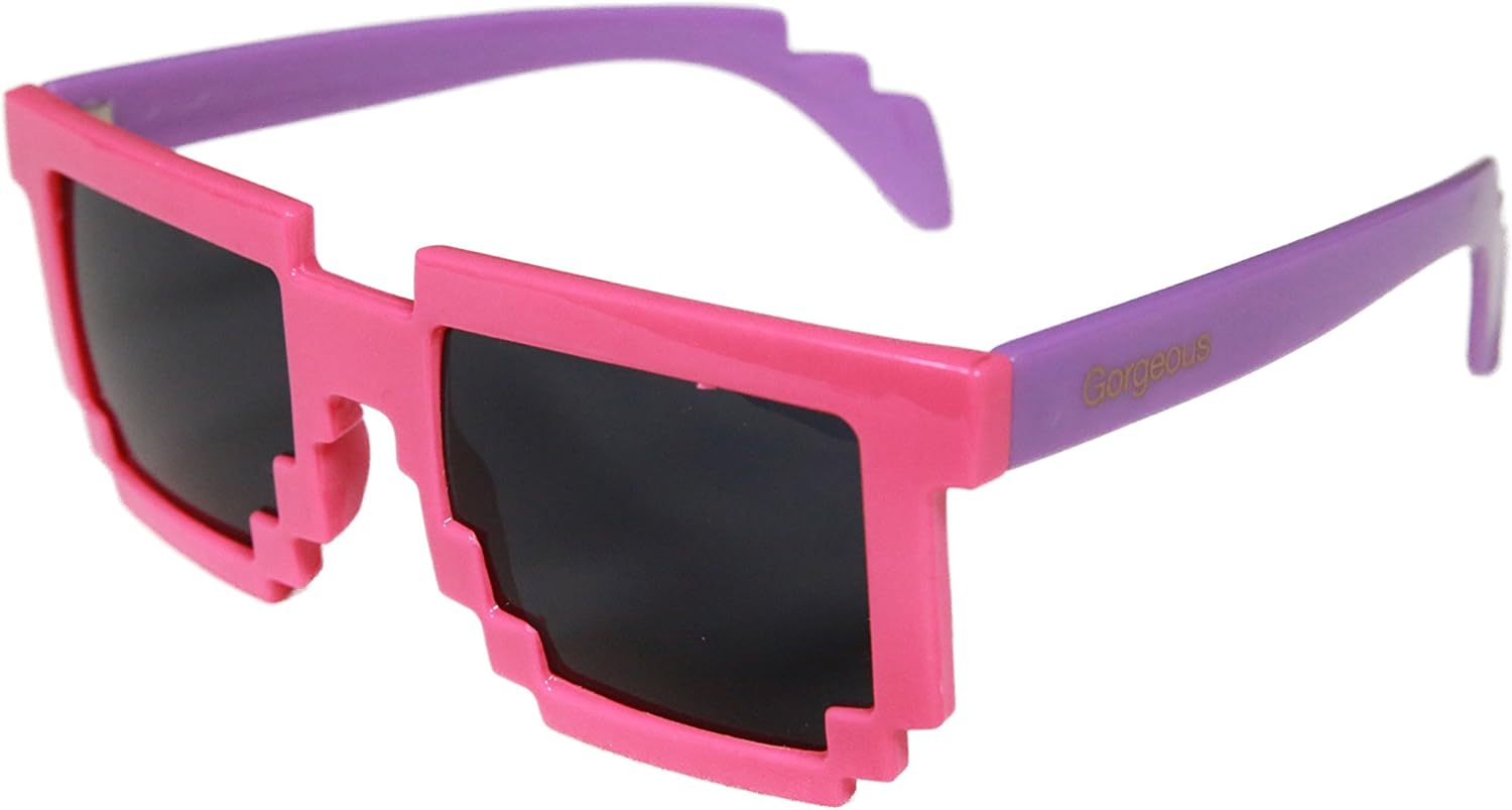 8ビットサングラス ジェットダイスケ限定モデル ゴージャス Gorgeous 8bit サングラス 8bit Sunglasses モザイク ドットサングラス メガネ ピンク パープル オリジナルプリント 通販 Amazon