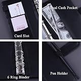 HAUTOCO A6 Budget Binder with Zipper Envelopes Black Money Organizer view 5