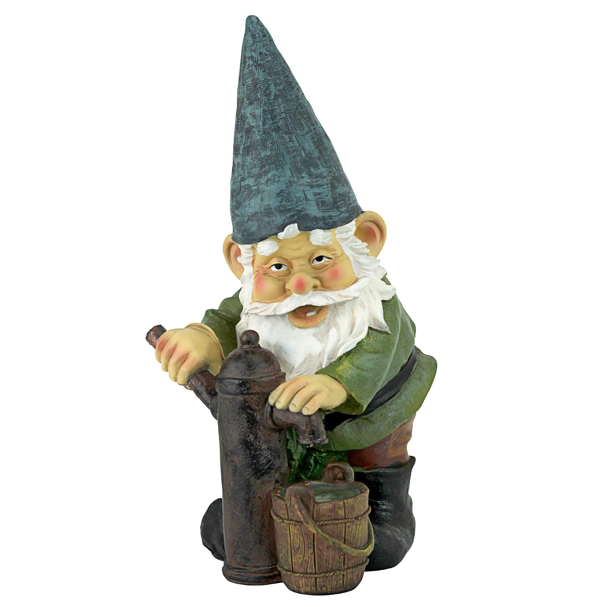 Garden Gnome Statue - Water Pump Pete Garden Gnome - Lawn Gnome, Full Color