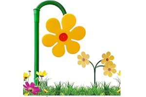 CUTENNIOU Crazy Daisy Sprinkler Crazy Dancing Flower Water Sprinklers Funny Sun Flower Dancing Daisy Lawn Sprinkler for Yard Watering Dogs Playing Garden Sprinklers - Yellow