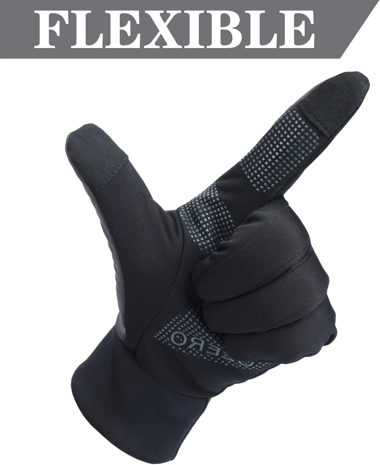 OZERO Mens Winter Thermal Gloves Touch Screen Glove Water Resistant Windproof Warm for Driving Cycling Running : Clothing