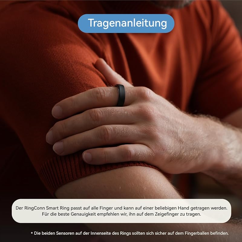 Gen 2 Smart Ring, weltweit erstes Schlafapnoe-Monitoring, Keine App-Abonnement, 12 Tage Akkulaufzeit, Stress-/Herzfrequenz-/Frauen-Gesundheits-Tracker, kompatibel mit Android und iOS