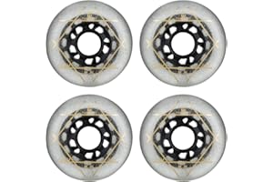 SzBlaZe 88A PU Wear Resist Sliding FSK Inline Roller Skate Replacement Wheels Without Bearings (Pack of 4) 72mm 76mm 80mm for Inline Skate Wave Board Caster Board Street Surf