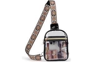 Bunnychill Clear Sling Bag - Stadium Approved Fanny Pack for Women & Men - Transparent Crossbody Bag with Adjustable Guitar Straps for Sports, Beach, Events, Concerts, Festivals