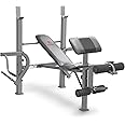 Marcy Standard Weight Bench with Leg Developer Multifunctional Workout Station for Home Gym Weightlifting and Strength Traini