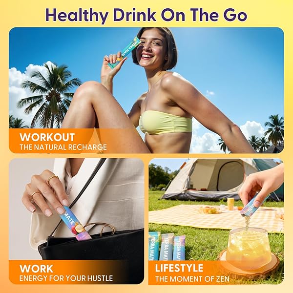 YERBA MATE INSTANT TEA POWDER WITH COLLAGEN & VITAMIN C, CLEAN ENERGY FOR GLOWING SKIN & CRASH-FREE FOCUS, GUT HEALTH, SUPERFOOD BEAUTY DRINK LOW SUGAR CONTENT WITH NATURAL FRUIT EXTRACTS, KETO & PALEO, 30 SERVINGS
