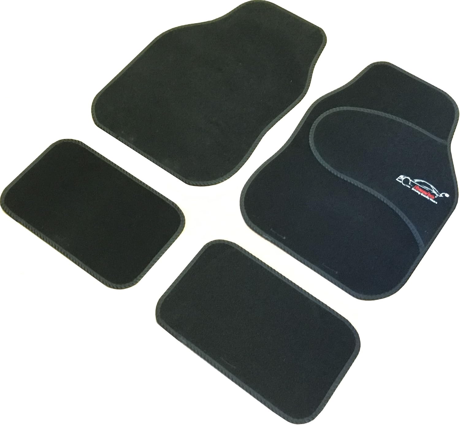 Xtremeauto Car Mats Universal 4PC Set, Sporty Carpet Car Floor Mats, Embroidered Front & Rear Universal Mat - Image 3