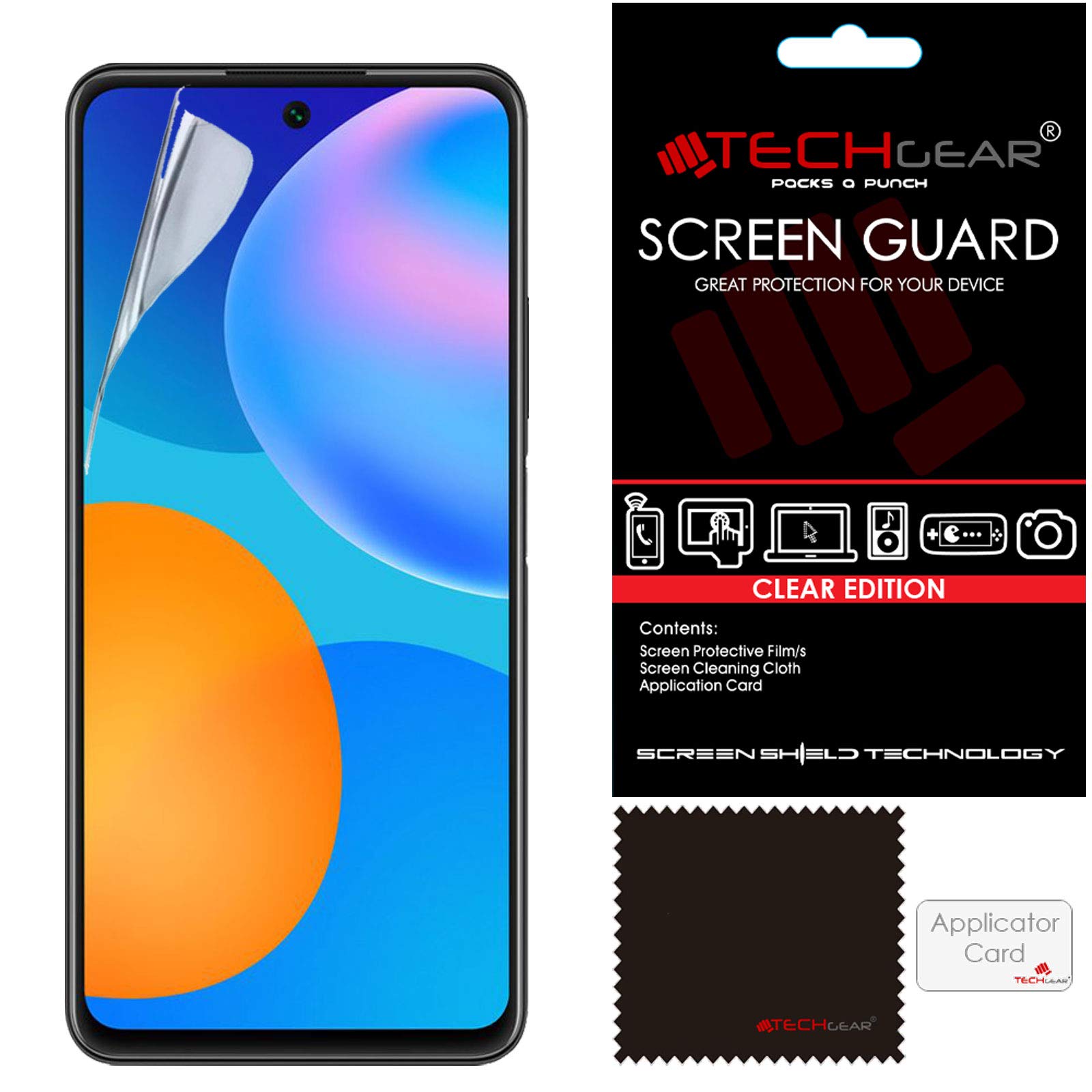 TECHGEAR [5 Pack] Screen Protectors Compatible with Huawei P Smart 2021, CLEAR LCD Screen Protectors Cover Guards