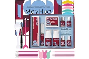 Mayhug Lash Lift Kit, Professional Salon Semi-Permanent Curling Eyelash Perm Kit with Lash Shields, Eye Gel Pads and Brushes,