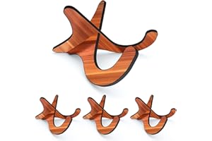 ASZUNE Wooden Ukulele Stand Violin Mandolin Folding Portable Stand (Sapele, 4-Pairs)