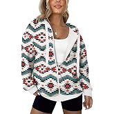LYHIPSS Women's Oversized Lightweight Hoodies for Women Full Zip Up Long Sleeve Drawstring Jackets
