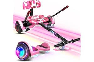 EPCTEK Scooter with Seat Attachment, Scooter Go Kart Combo with Corlorful LED Lights, Adjustable Frame Length, for Kids Aged 6-12