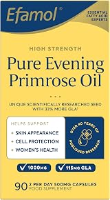 Efamol Evening Primrose Oil 500mg Capsules 90 Count Vitamin E NZ GLA view 1