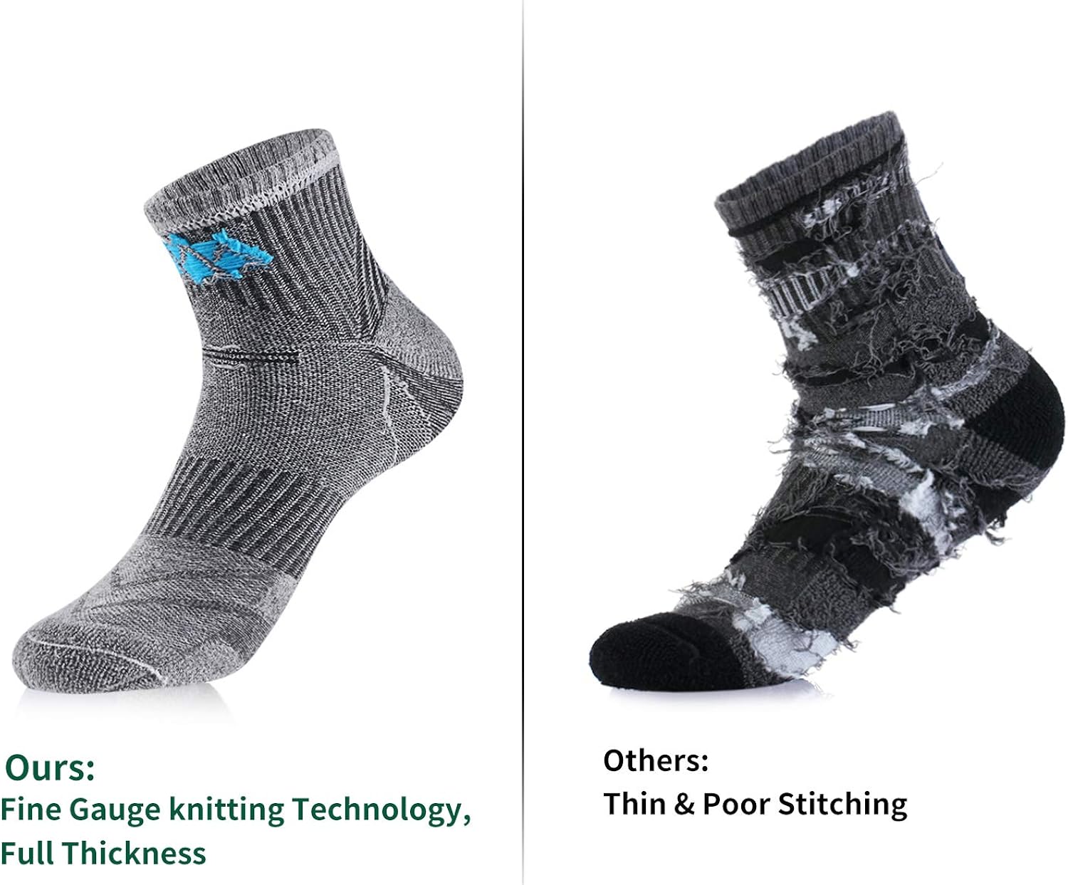 innotree 5 Pack Men's Cushioned Hiking Walking Running Socks,Moisture Wicking Blister Resist Multi Performance Padded Quarter Crew Ankle Athletic Socks Outdoor Trekking: Clothing