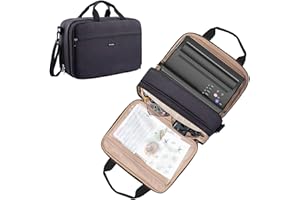 ELCUPA Tattoo Carrying Case-Tattoo Supplies Organizer-Tattoo Kit Case -Tattoo Supplies Carrying Bag for Tattoo Stencil Printer, Tattoo Ink, Tattoo Equipment, Tatoo Pens Black