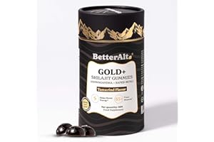Better Alt Gold+ Shilajit Gummies | with Ashwagandha, Safed Musli,Shilajit Resin & Ginger |Helps Boost Energy & Improves Stamina |1-Month Dietary Supplement|60 Gummies
