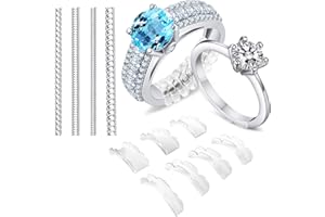 Coopache Ring Size Adjuster for Loose Rings - 2 Styles, 13 Sizes - Jewelry Sizer, Mandrel for Making Jewelry Guard, Spacer, Sizer, Fitter - Spiral Silicone Tightener Set