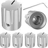 DAIERTEK Metal Guitar Pedal Knob 1/4" Shaft Potentiometer Knob Silver Amplifier Control Knob with Set Screw Replacement for Electric Guitar Effect Pedal -6pcs
