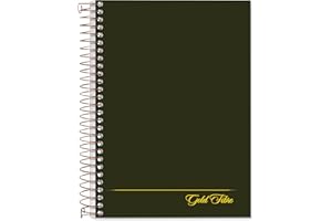 Ampad Gold Fibre Classic Series Personal Notebook, Page and Date Headings with Pocket Cover, Medium Ruling, 100 Sheets (20-801R),White,7" x 5"