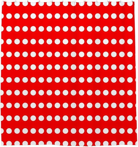 Amazon Com Angelly Red And White Polka Dot Shower Curtain Home