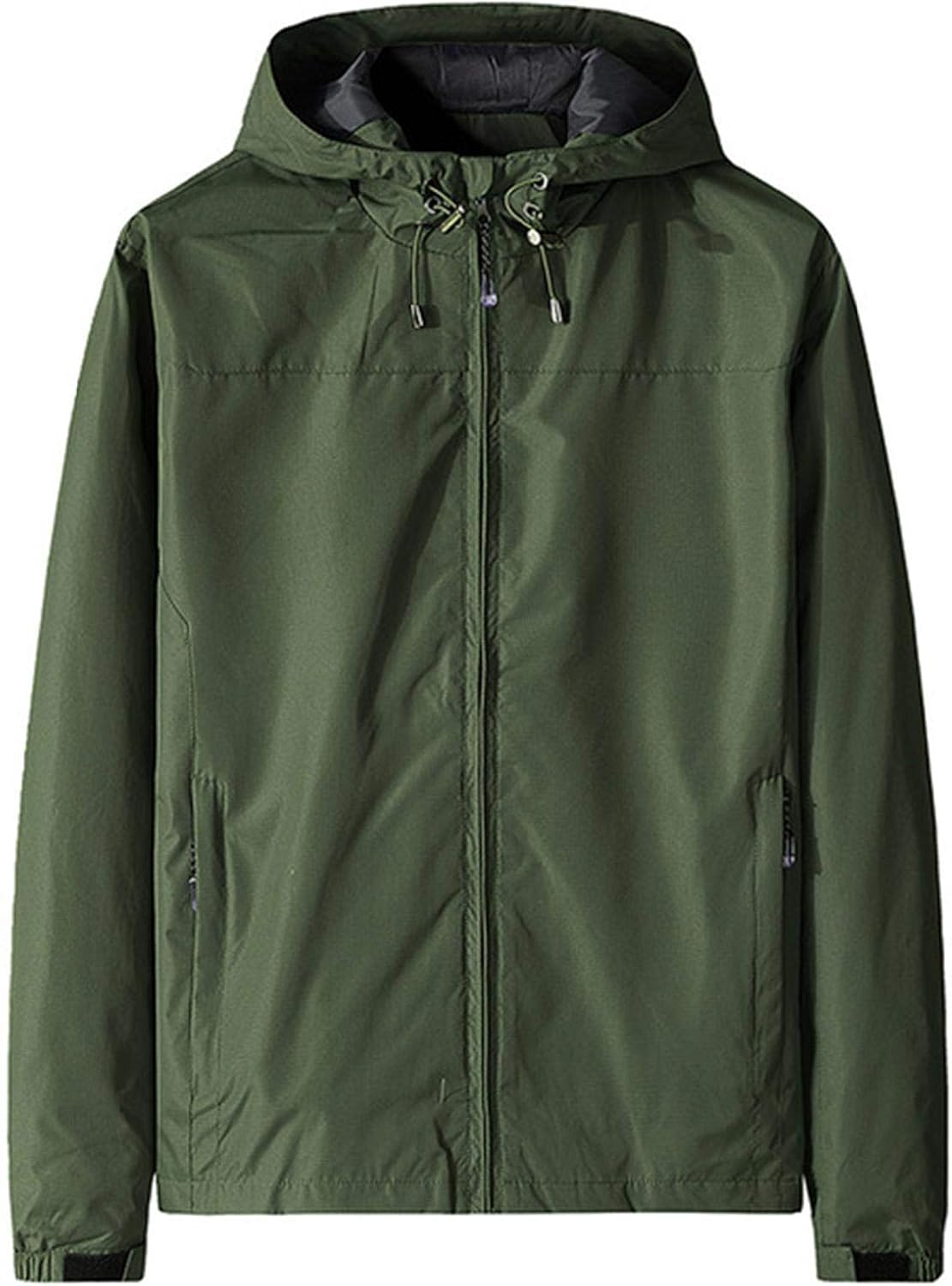 Men's Waterproof Hooded Rain Jacket Outdoor Raincoat Shell Jacket for