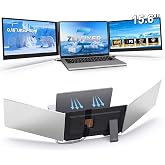 15.6" Triple Laptop Screen Extender, 1080P FHD Ultra-Slim Portable Monitor | USB-C Plug &amp; Play for 13"&ndash;17.3" Laptops, Dual Screens for Triple Displays, Compatible with Windows, macOS &amp; Android
