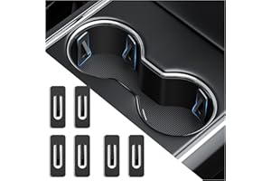 Carleef Universal Automotive Cup Holder Insert Stabilizer, Anti-Shake Silicone Stabilizer for Car Storage, Black, 6PCS