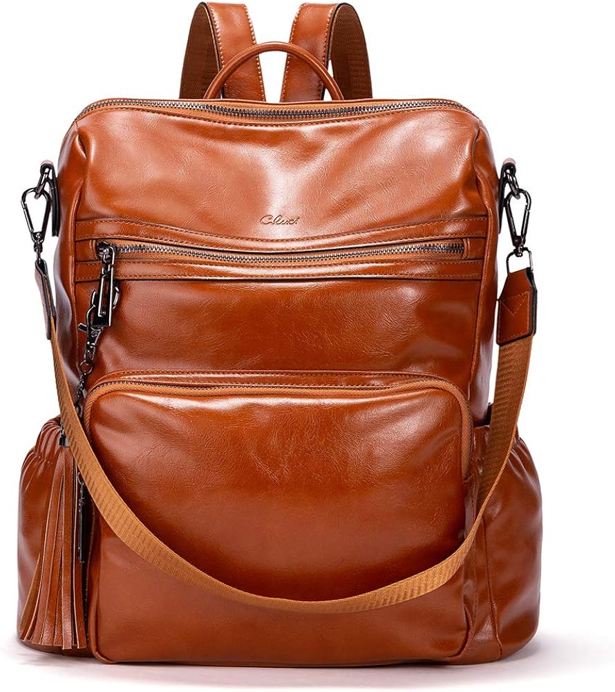 CLUCI Backpack Purse for Women Fashion Leather Designer Travel Large Ladies Shoulder Bags with Tassel