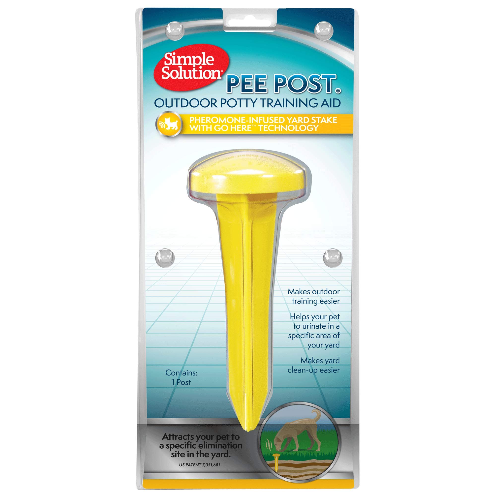 Photo 1 of Simple Solution Pee Post Outdoor Dog Training Aid, 13-Inch Pheromone-Infused Stake for Puppy Potty Training, Yard Marking, and Housebreaking, Dog Pee Attractant for Lawn & Garden