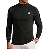 Herberton Mens Mock Turtleneck Shirts Thermal Fleece Stretchy Casual Long Sleeve Undershirt (S-XXL)