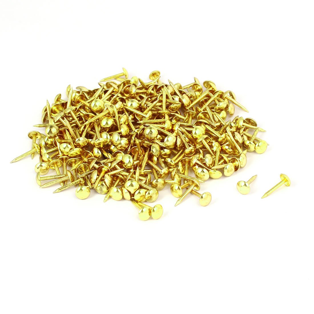 Sourcingmap Home Furniture 6mm x 14mm Upholstery Thumb Tack Nail Push Pin Gold Tone 300pcs