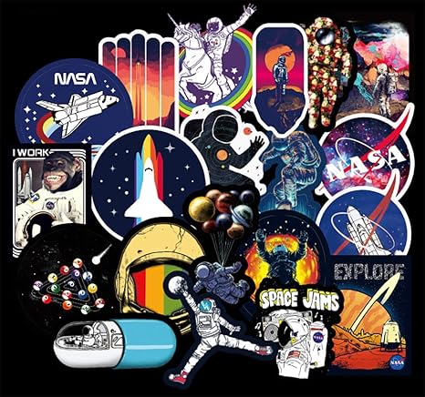 Amazon ホンチー Nasaステッカー 宇宙飛行士ステッカー 100枚 アストロノーツシール 防水シール スーツケース バイク ヘルメットなど適用 ステッカー デカール 車 バイク