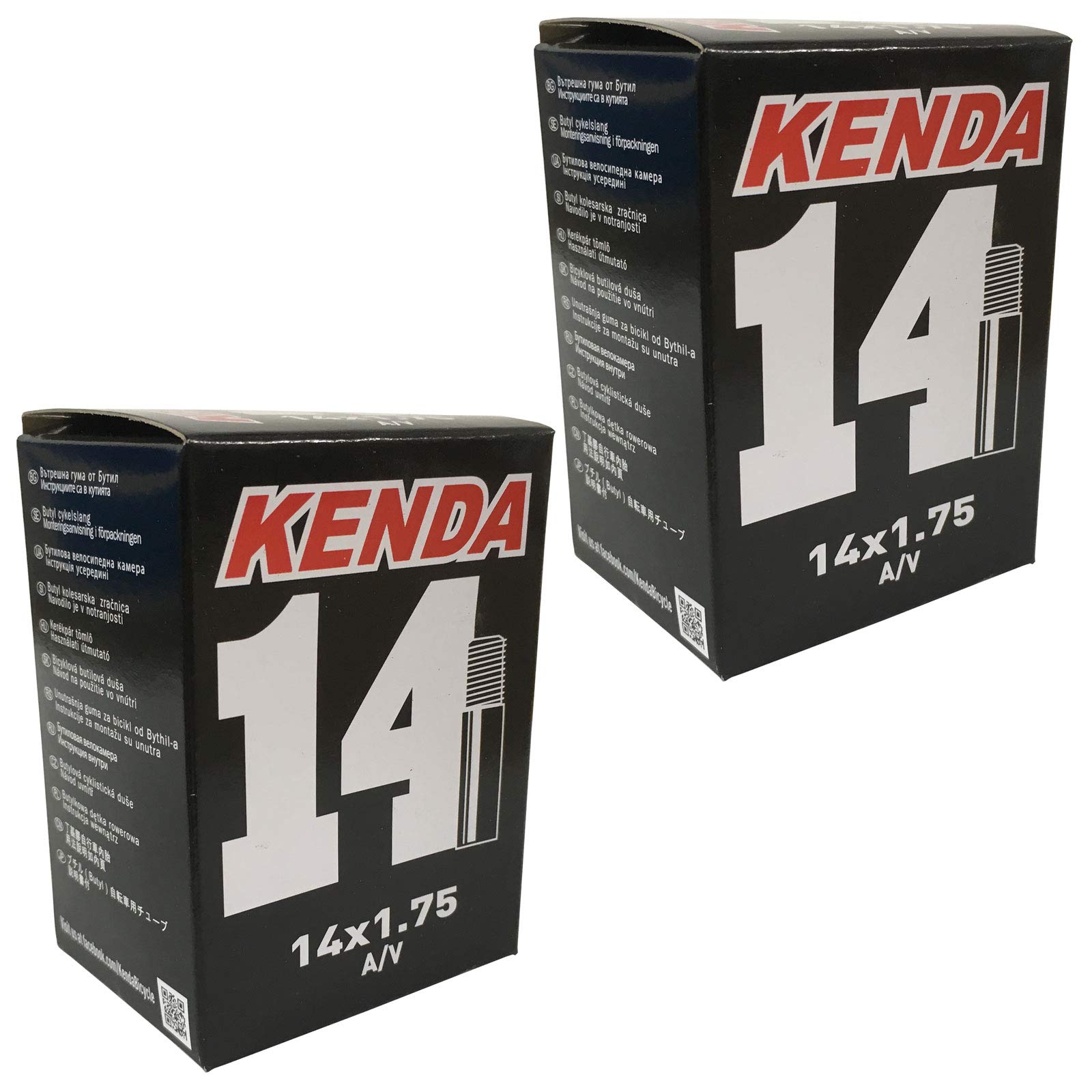 Kenda 14" x 1.75 Inner Tubes - Schrader Valve (Pack of 2)