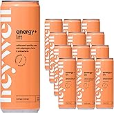 heywell Energy Adaptogenic Sparkling Water, Orange Mango, 12 oz (12 Pack) | Uplift | 12 Fluid Ounce | Non Caffeinated | Organic | Non GMO | Vegan | Gluten Free | Dairy Free