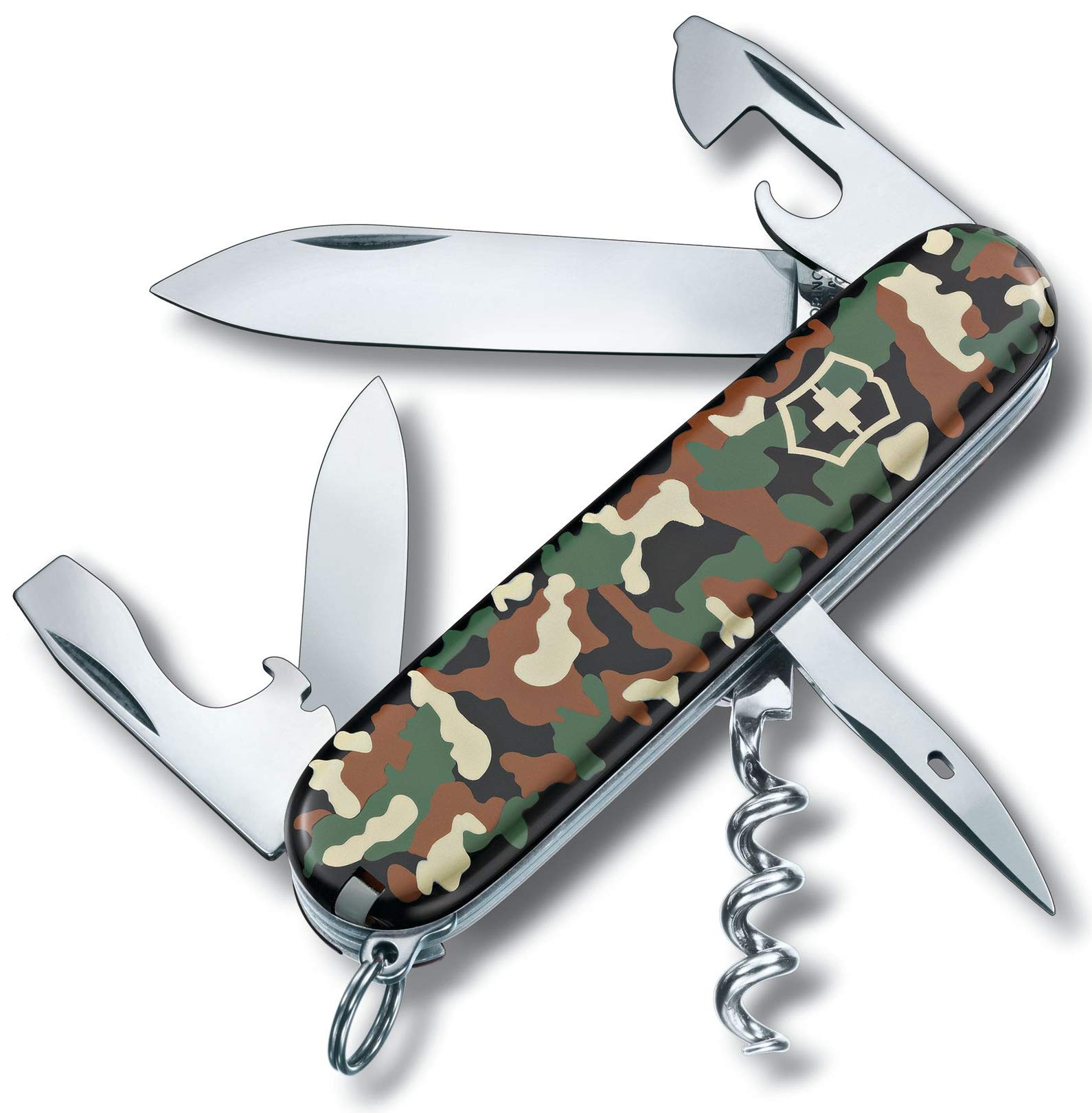 Victorinox Spartan Swiss Army Knife, Camping Pocket Knives, Medium, Multi Tool, 12 Functions, Blade, Bottle Opener,camouflage