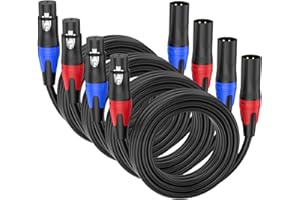 Seefeful 4 Pack, 3.3 FT XLR Male to Female Cable Professional Balanced Microphone Lead XLR Male to Female Cables, Extension Mic Cable Cord