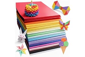 200 Sheets Colored Origami Paper, Square Arts and Crafts Sheets in 10 Assorted Colors, DIY Folding Paper for Scrapbooking and