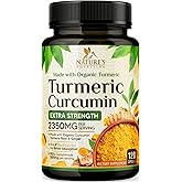 Turmeric Curcumin Supplement 2350mg - 95% Curcuminoids with Organic Turmeric & Ginger, BioPerine Black Pepper for Best Absorption, Nature's Vegan Joint Support, Non-GMO, Bottled in USA - 120 Capsules