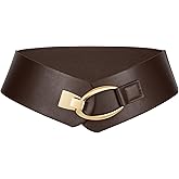WERFORU Women Wide Elastic Belt Women Fashion Wide Belt with Gold Buckle Ladie Thick Waistbelt for Dresses