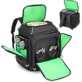 BISKLNDN Carrying Case Travel Backpack Compatible with Bose S1 Pro/ S1 Pro+, Portable Bluetooth Speaker Bag with Shoulder Straps and Accessory Pockets for Microphone, Charger, Cable, Black+Green