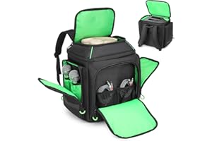 BISKLNDN Carrying Case Travel Backpack Compatible with Bose S1 Pro/ S1 Pro+, Portable Bluetooth Speaker Bag with Shoulder Straps and Accessory Pockets for Microphone, Charger, Cable, Black+Green