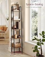 VASAGLE 5 Tier Shelf Ladder Bookcase Storage Stand Industrial Rustic Brown view 3