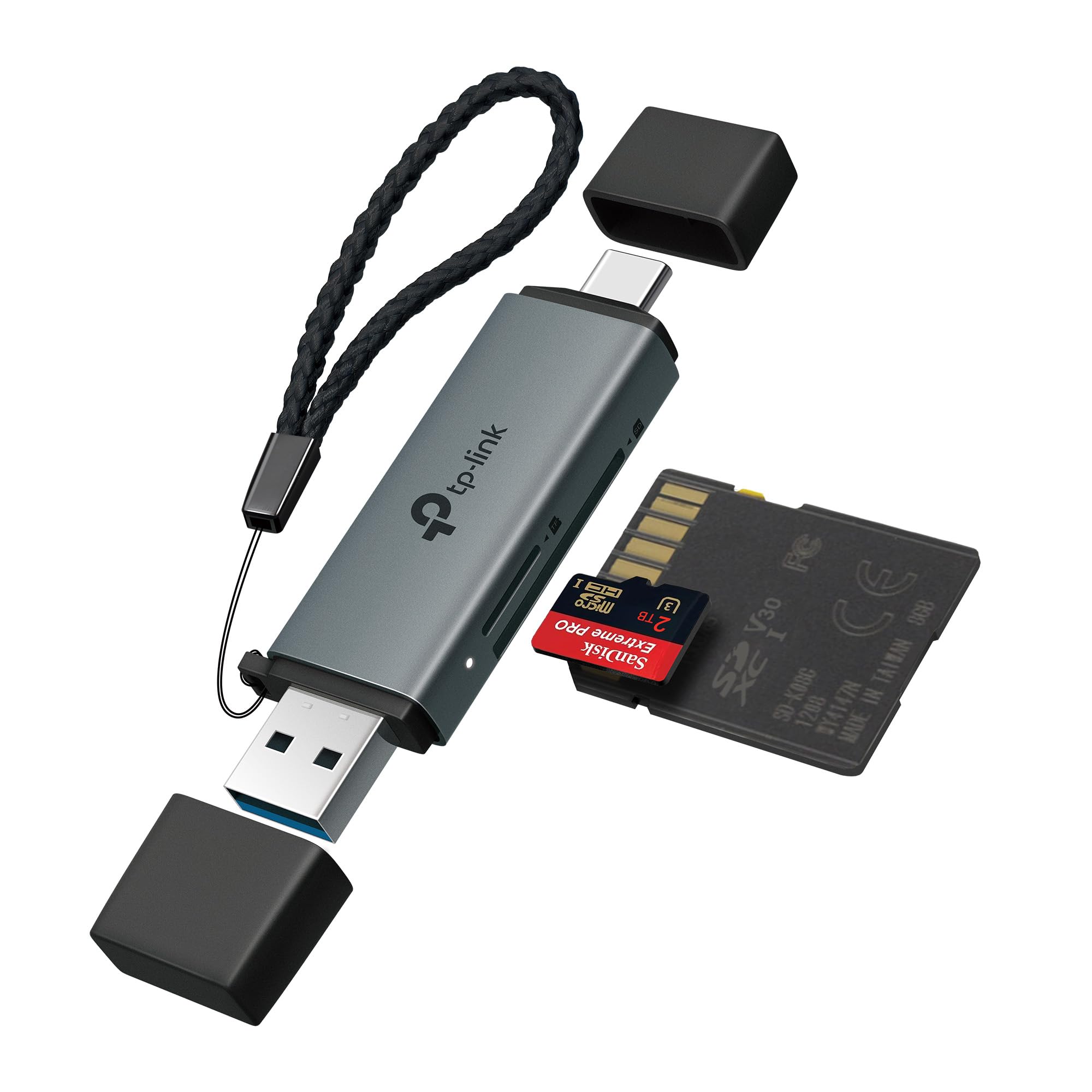 TP-Link UA430D SD Kartenleser USB 3.0, 2-in-1 Type-C & Type-A, Plug & Play, kompatibel mit SD/MicroSD, UHS-I bis 200 MB/s, Kompatibel mit iOS/Android/Mac/Windows/Linux/iPadOS/Chrome 3