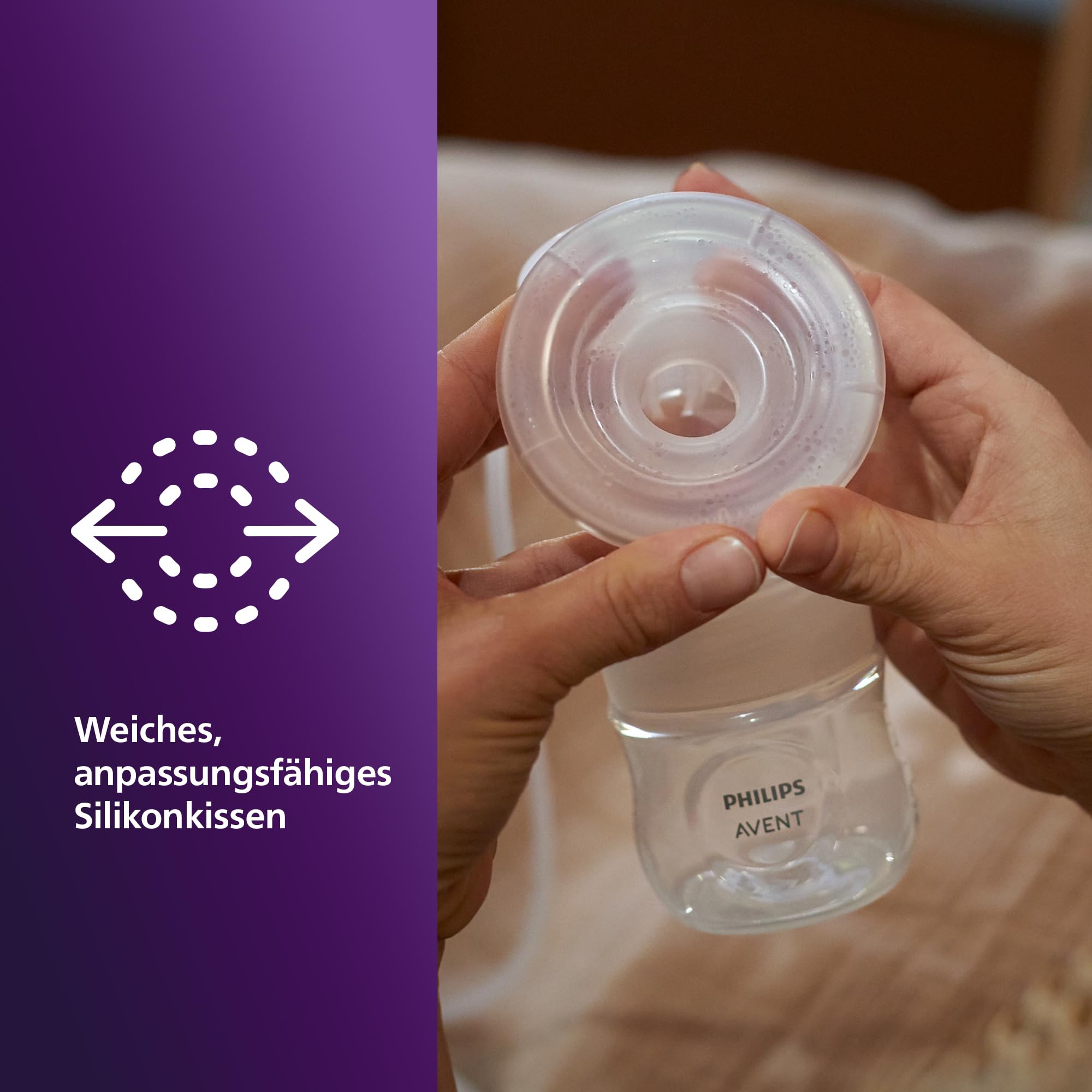 Philips AVENT Elektrische Einzelmilchpumpe, in Klinikqualität, Trinkrhythmus wie Ihr Baby, 125-ml-Flasche und Stilleinlagen, Rosa, 5-teilig, Modell SCF395/31 5