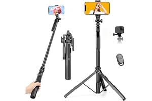 VICTIV Phone Tripod, 69" Selfie Stick Tripod for iPhone with Remote, Lightweight Travel Tripod & 360° Rotation, Compatible with iPhone Android Gopro for Selfie/Video Recording/Live Streaming/Vlogging