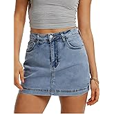 DEICAEVO Jean Skorts for Woman Mini Jean Skirt Y2k High Waisted Denim Skirt Front Skirt Back Shorts