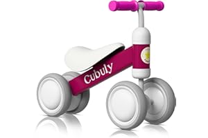 Cubuly Pink Baby Balance Bike for 1-3 Year Old Boy Girl Gifts, 12-36 Month Toddler Balance Bike, No Pedal Soft Seat First Ride on Toys for Toddler 1-3- Easy to Assemble- Video Guide Included